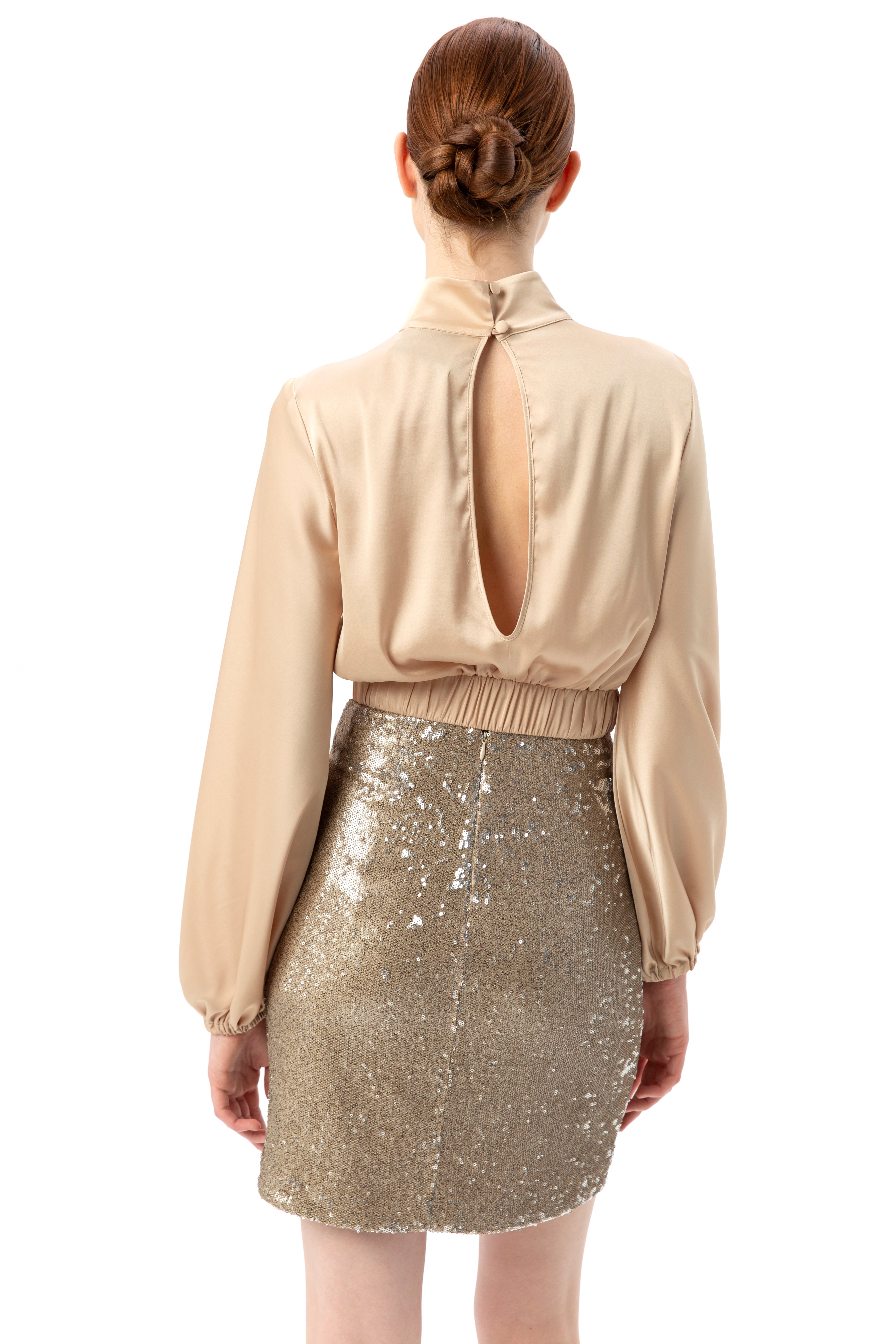 Turtleneck Blouse With Back Detail