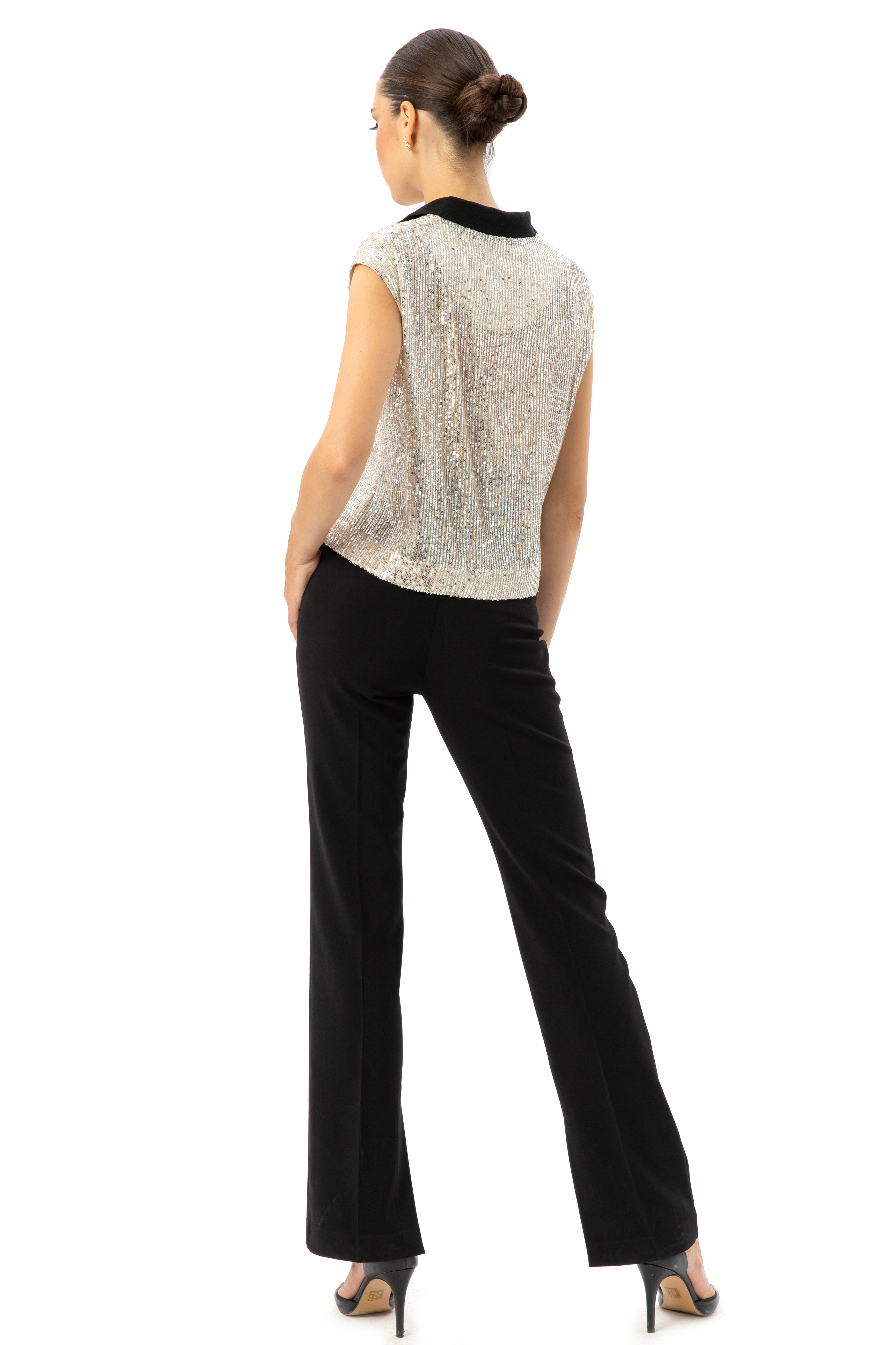 High Waist Trousers With A Slit In The Leg