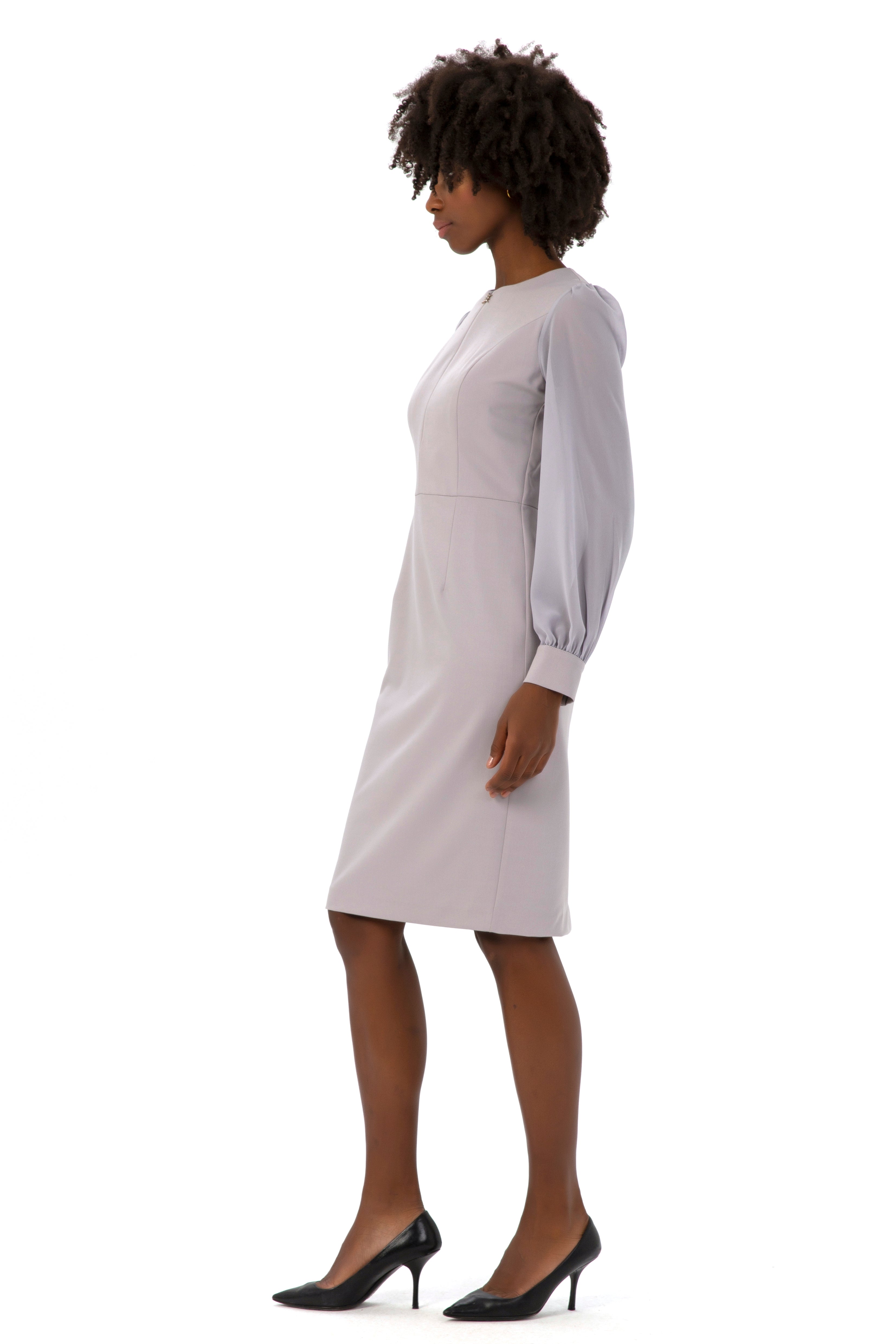 Sleeveless Dress With Tulle Detail