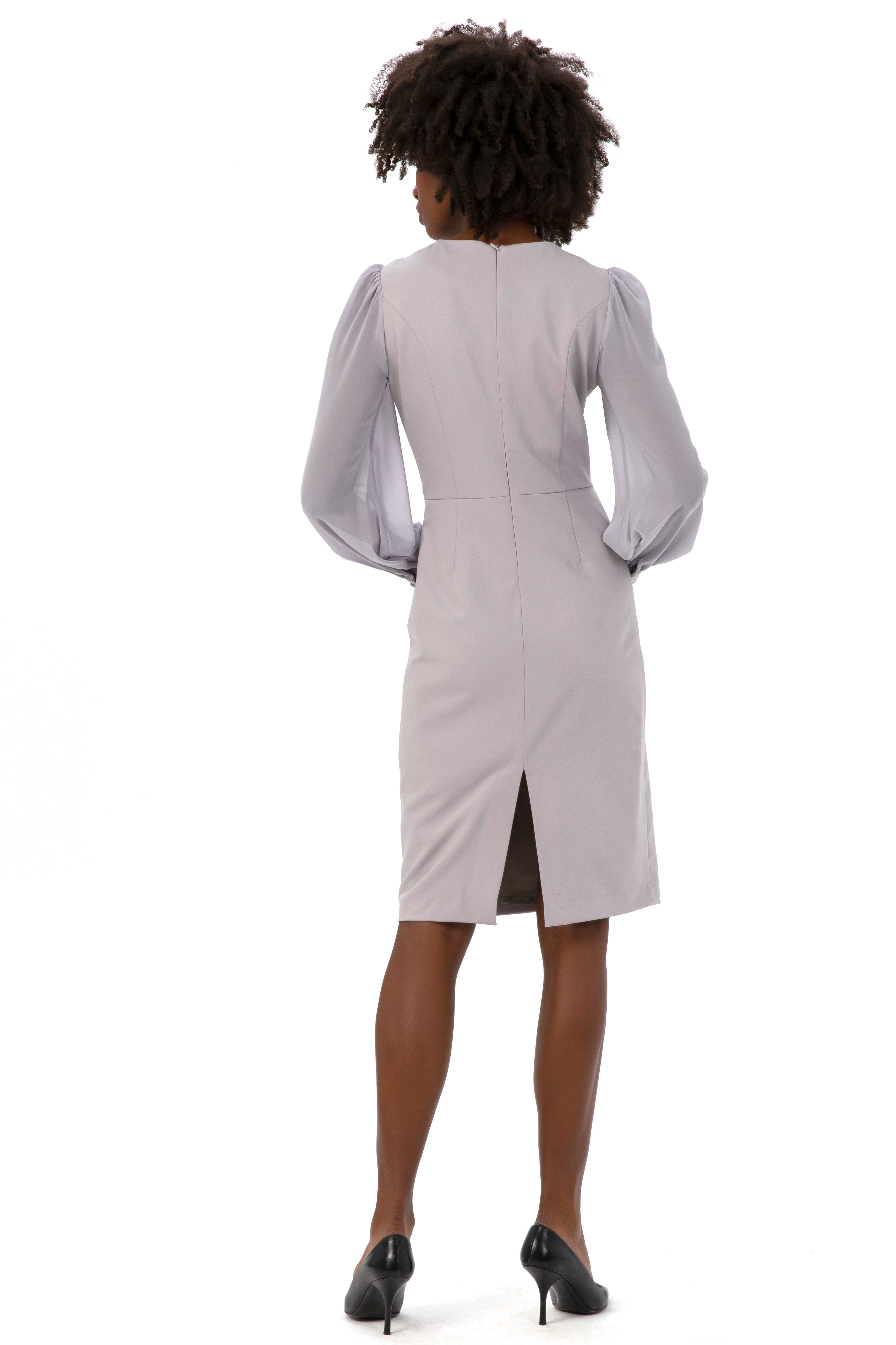 Sleeveless Dress With Tulle Detail