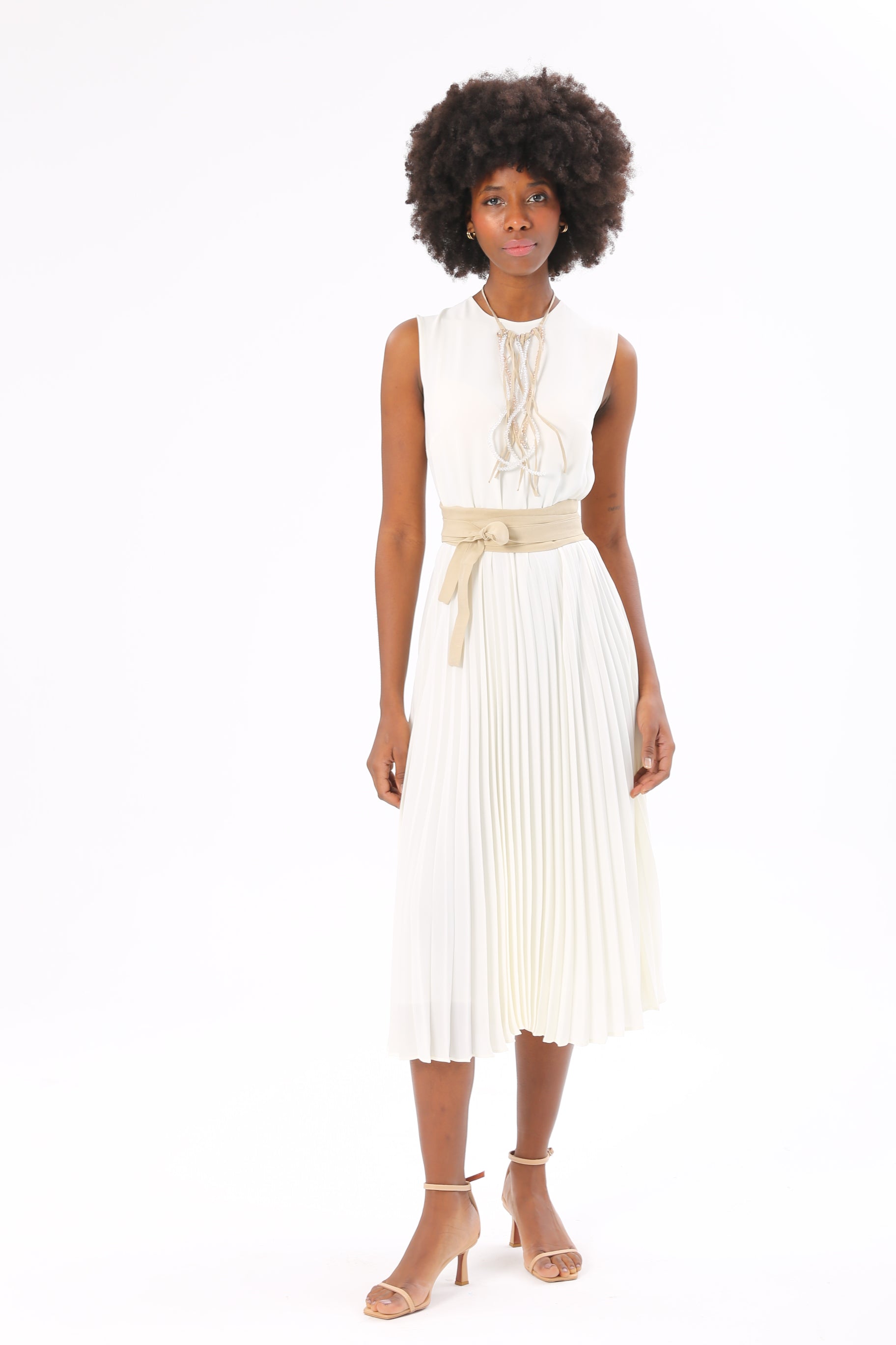 Pleated Midi Dress