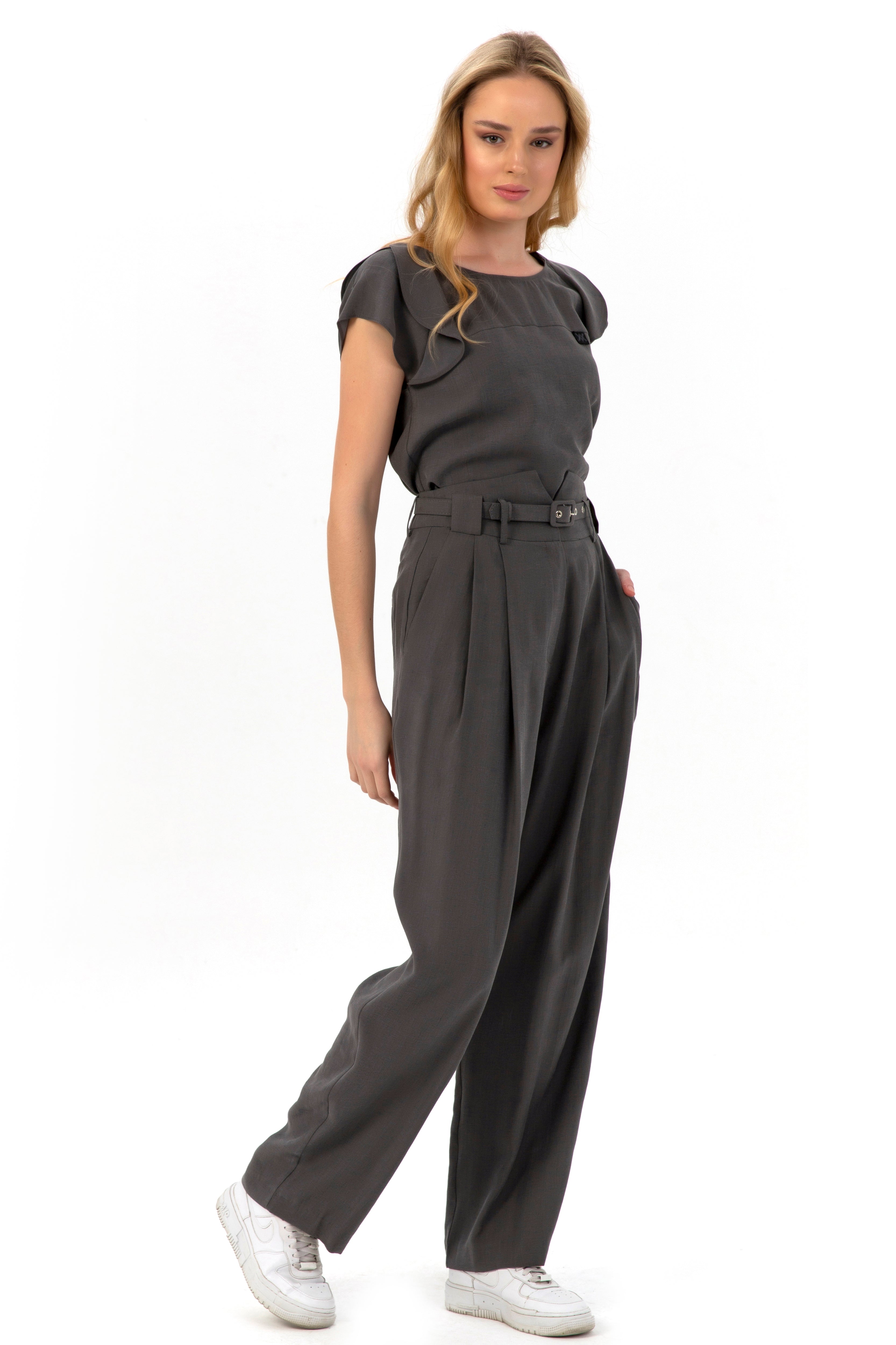 Short Sleeve Trouser Suit