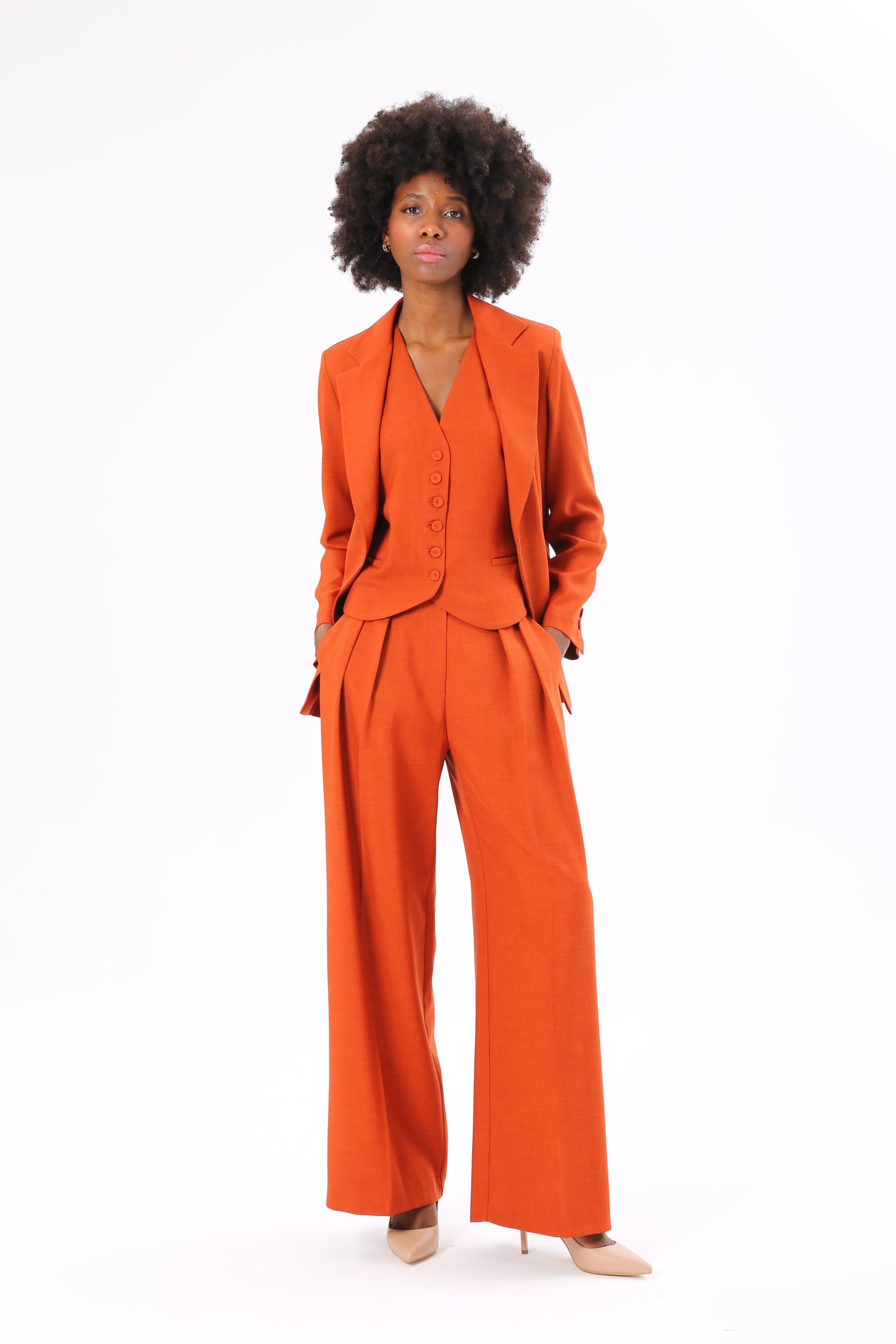 Pleated Detailed Jacket Set