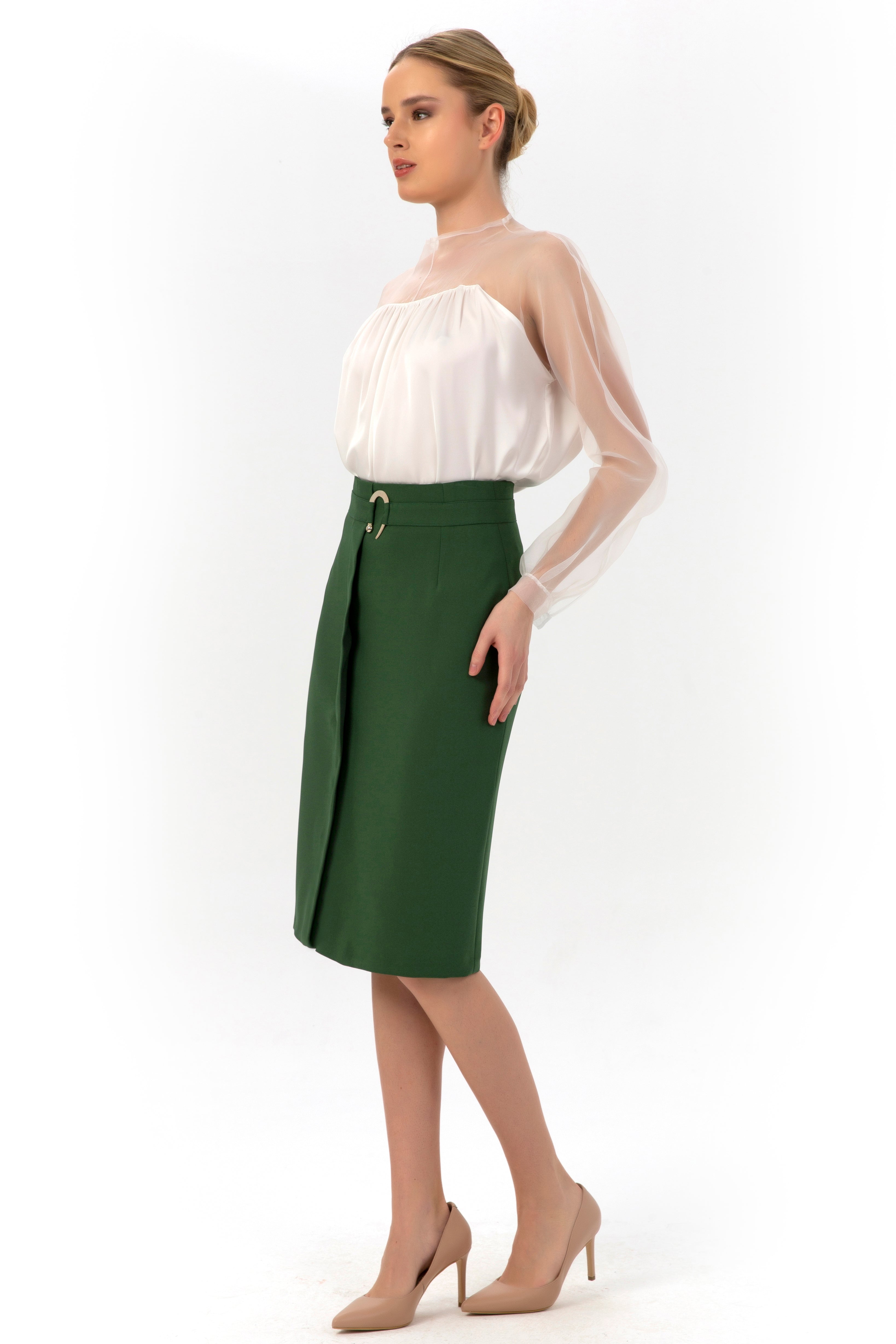 Accessory Detailed Pencil Skirt