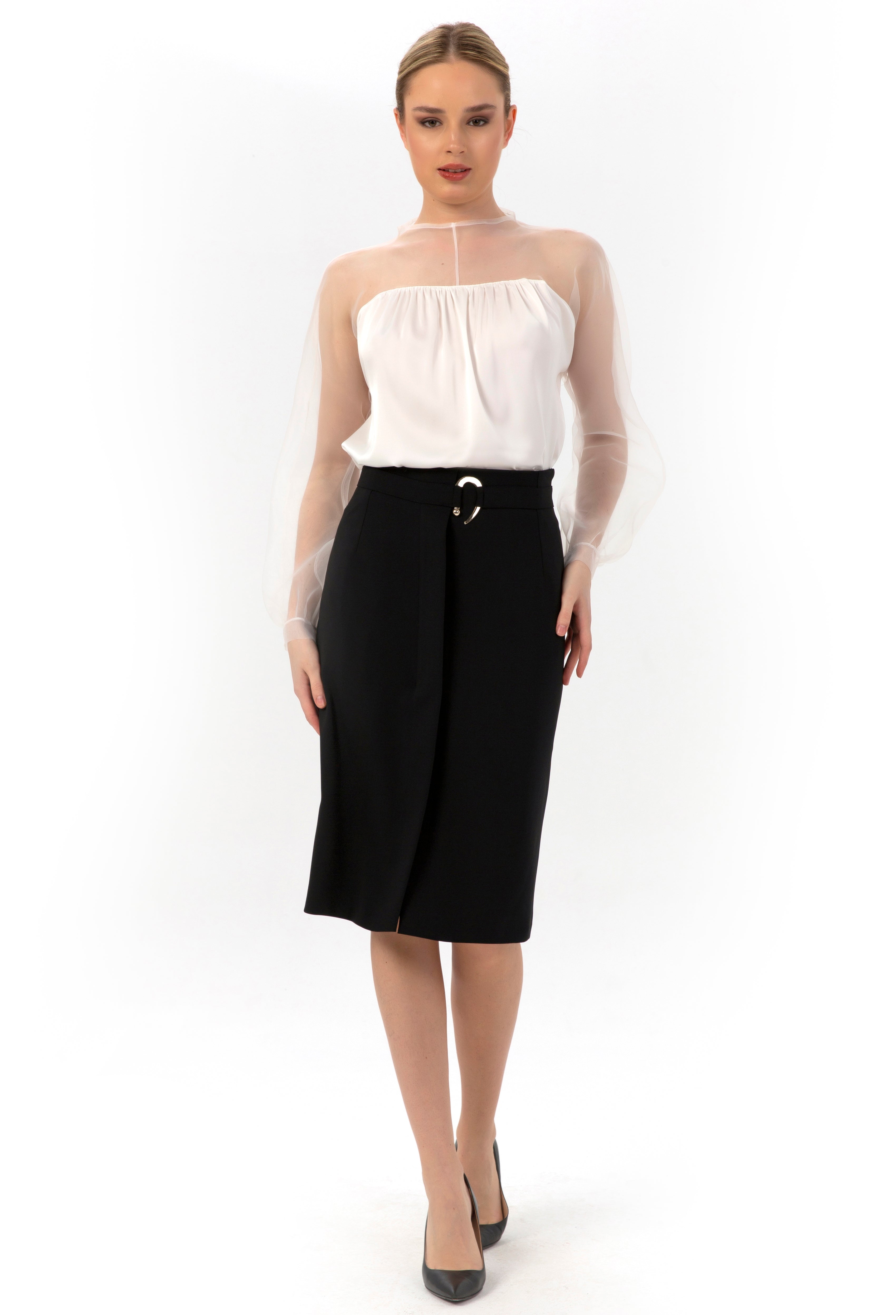 Accessory Detailed Pencil Skirt