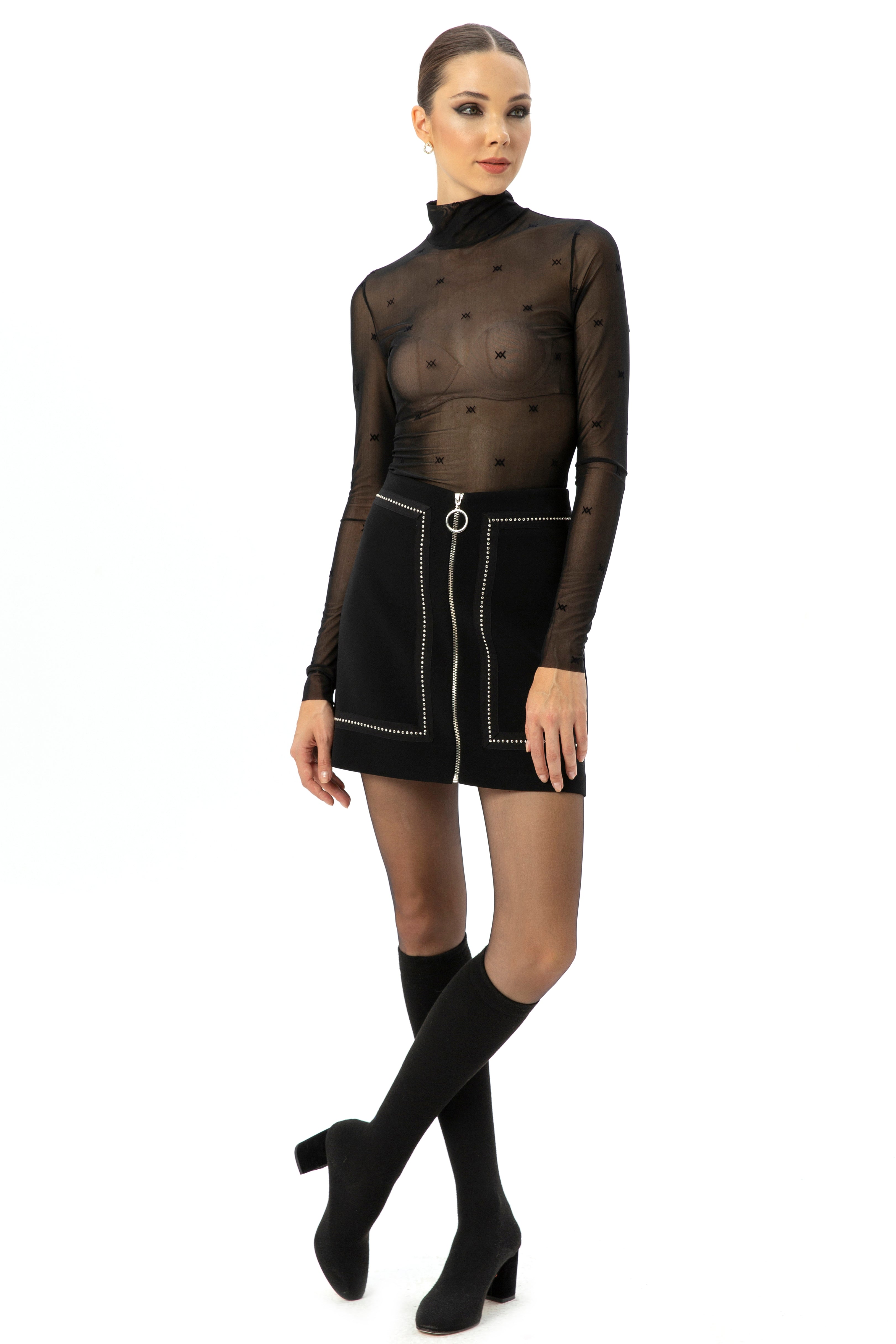 Skirt With Zipper Detail